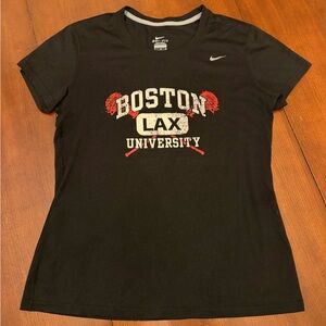 Nike Dri-Fit Boston University Lacrosse Black Short Sleeve T-Shirt Size M